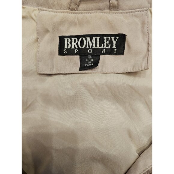 Vintage Bromly Hooded Sport Jacket Size XL Beige - Picture 5 of 9